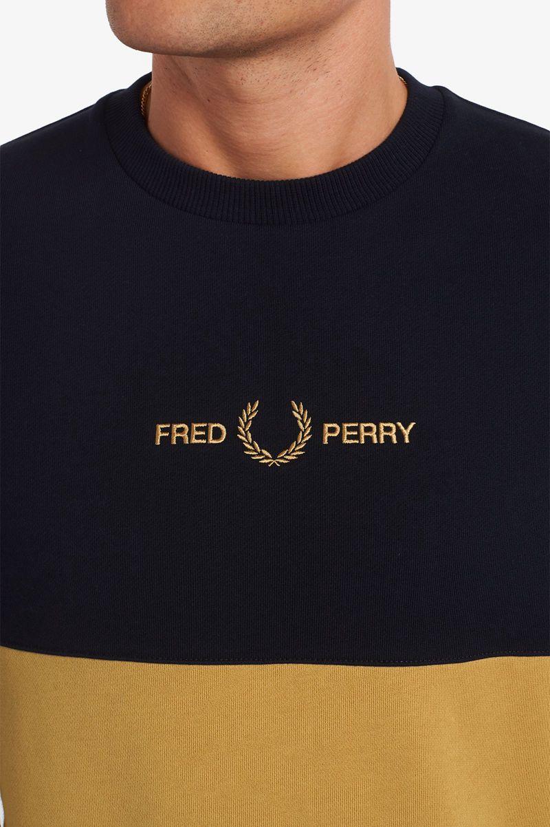 Grey Fred Perry Colour Block Men's Sweatshirts | PH 1563DFMN